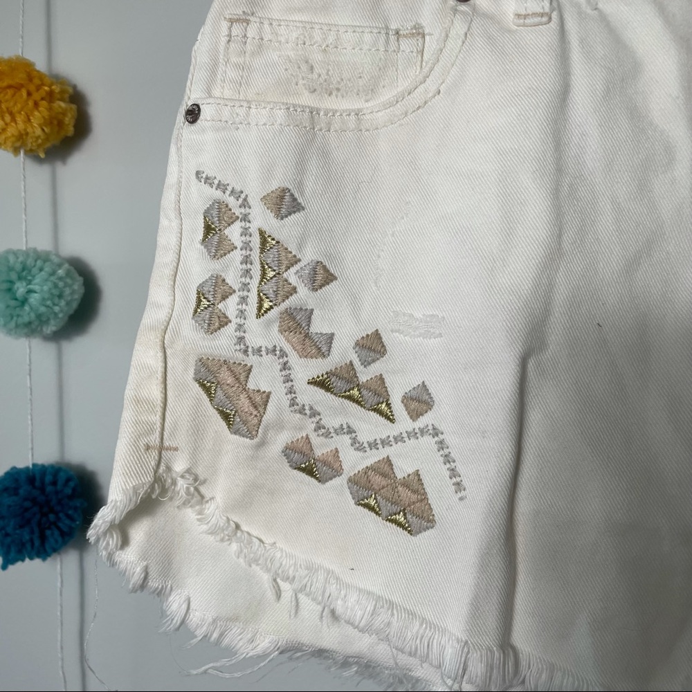 Free People Tulum Ivory Denim Shorts - Picture 5 of 8